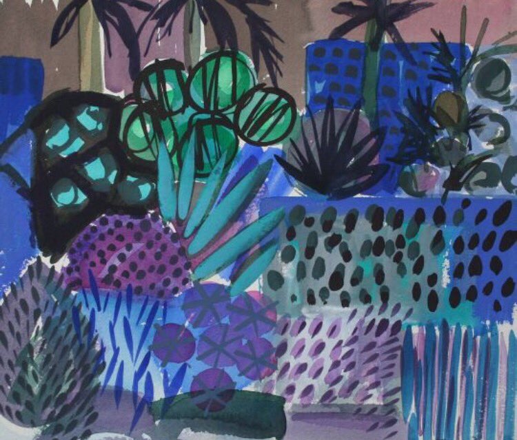 i_contemporare's tweet photo. Twilight Anima Garden #watercolour #TessaPearson beautifully framed in grey avail @AAFLondon #Hampstead stand F1 10-13 May #abstract #garden https://t.co/XuHwpUBjgp