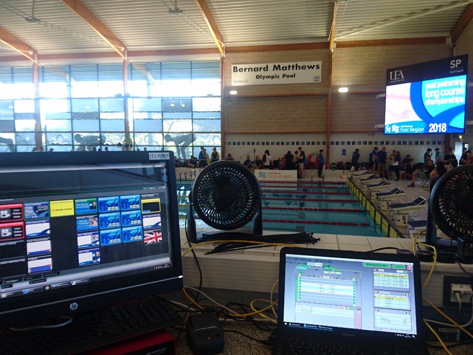 SwimTiming's tweet image. All set for the 2018 @SEEastRegion long course clamps @SportsparkUEA