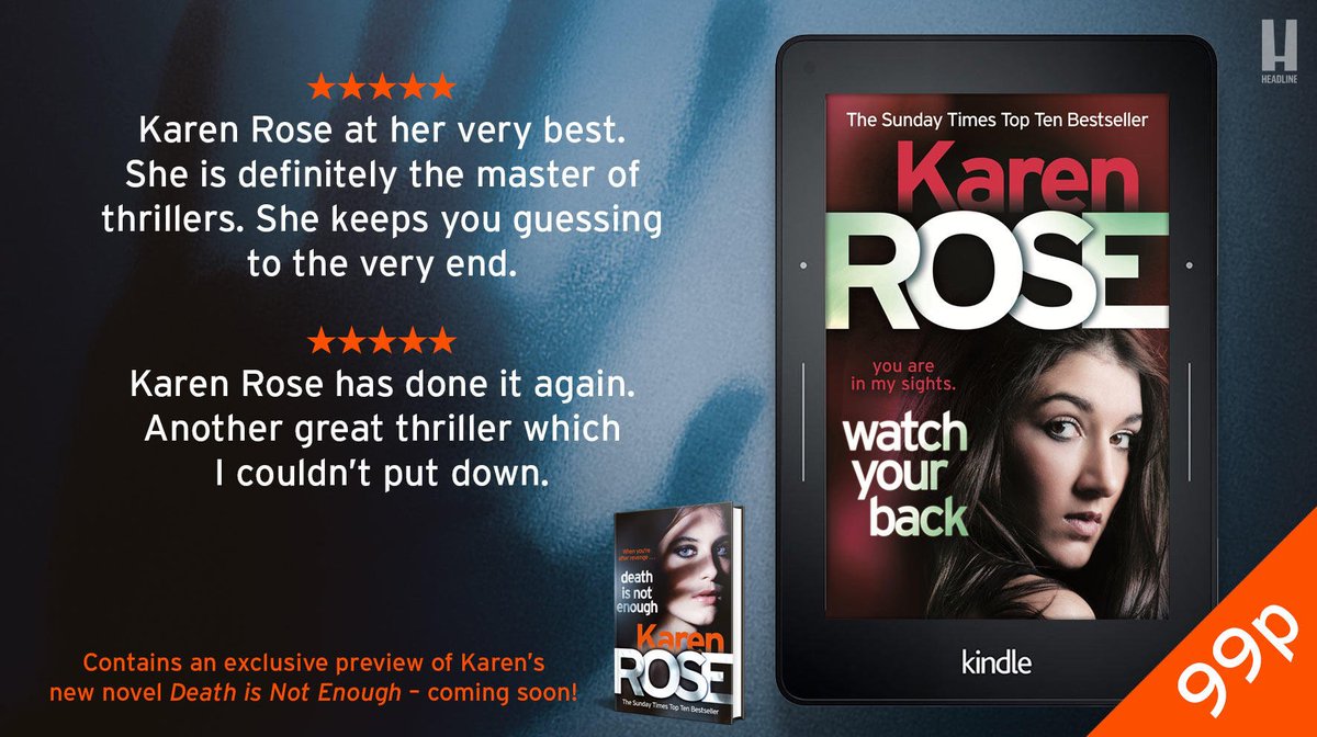 Download WATCH YOUR BACK here for only 99p on #Kindle: amzn.to/2rlEOIH and get an exclusive sneak peek at @KarenRoseBooks' brand new Baltimore thriller DEATH IS NOT ENOUGH! #BackToBaltimore