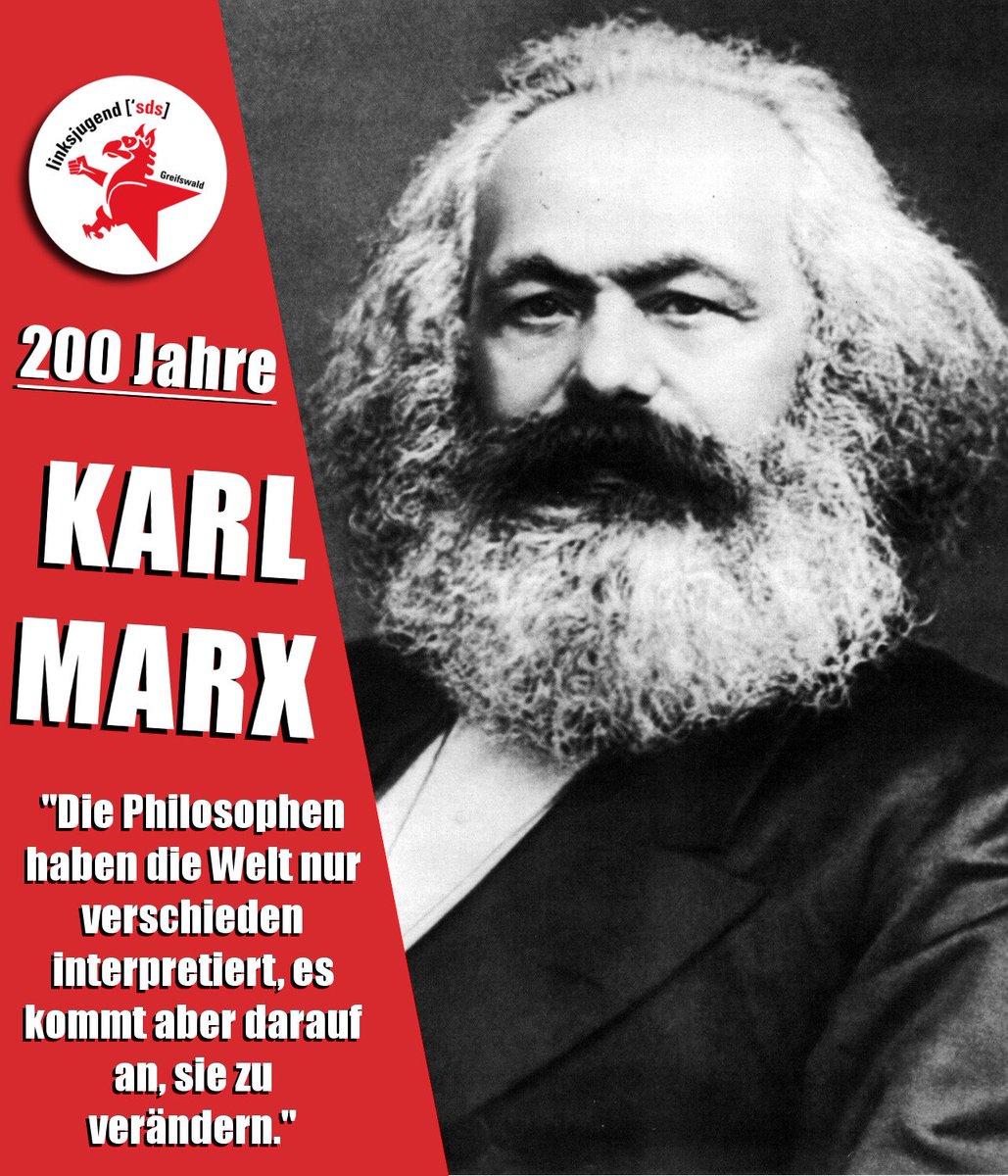 solidsdshgw's tweet photo. Tot gesagte leben länger - zumindest ihre Ideen. #KarlMarx ist auch heute noch für viele Menschen der Wegweiser zu einer gerechteren und freien #Gesellschaft. Und mit seinen Ideen gehört Marx sicher noch nicht zum alten Eisen! #Marx200 #HappyBirthdayMarx https://t.co/LHSIwWin4P