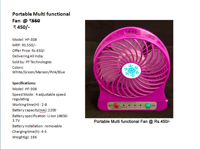 gems_solar's tweet photo. Get Portable and multifunctional hand Fan from PF Technologies.
-Easy to carry everywhere.
-Useful for Travelers
-Easy to fix the umbrella while walking
-Handgrip design
Contact us: +914952460406
Email: info@gemssolar.com
Website:https://t.co/5kszWAf6J1
#PortableFan #GemsSolar https://t.co/uuRcHnoSVV