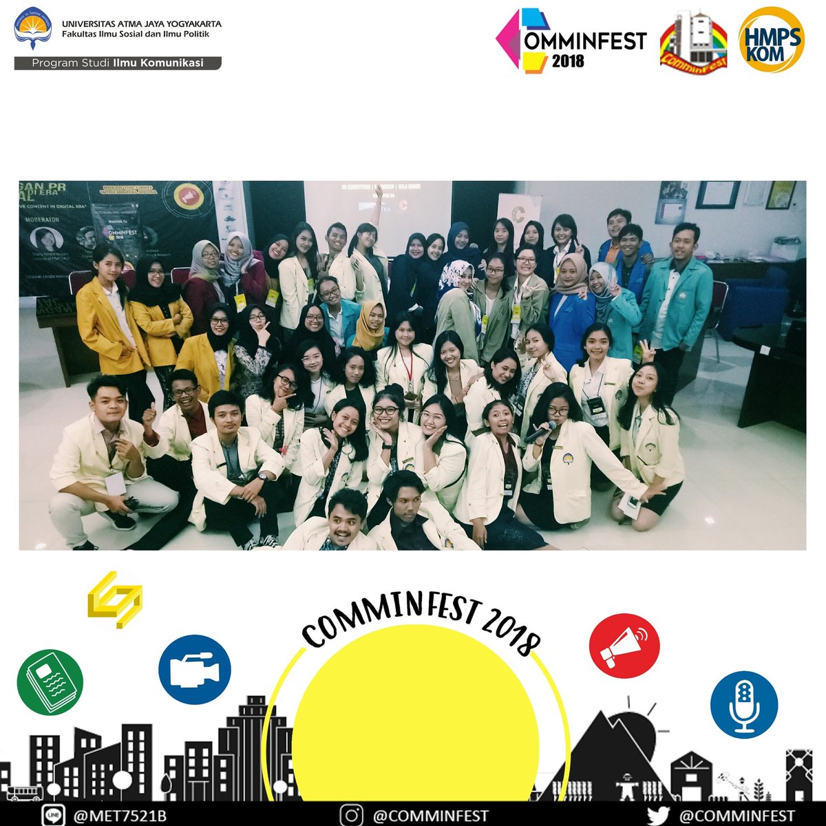 Sesi foto para peserta dengan panitia The Prime 2018 menutup sesi debat dengan bahagia pada sore hari iniii😌😌🙆🙆 sampai bertemu di awarding night malam ini guyss!! 😘😘 #comminfest2018
#ThePRime2018 
#fisipuajy 
#UAJY