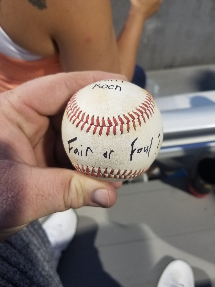 JeremiahHays's tweet photo. @RazorbackBSB and Grant Koch made my little catcher a happy guy. He caught Grant's HR that had to be reviewed, then Grant circled "fair" and autographed it. Go Hogs https://t.co/EzCPaKn19Y