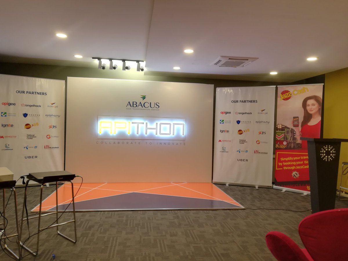 JazzXlr8's tweet photo. Jazz Apithon challenge is about to begin at the @NIC_Islamabad. Developers from all around are here to prove their skills and win the amazing rewards. #Jazzxlr8 #APIthon https://t.co/ABvk39nFco