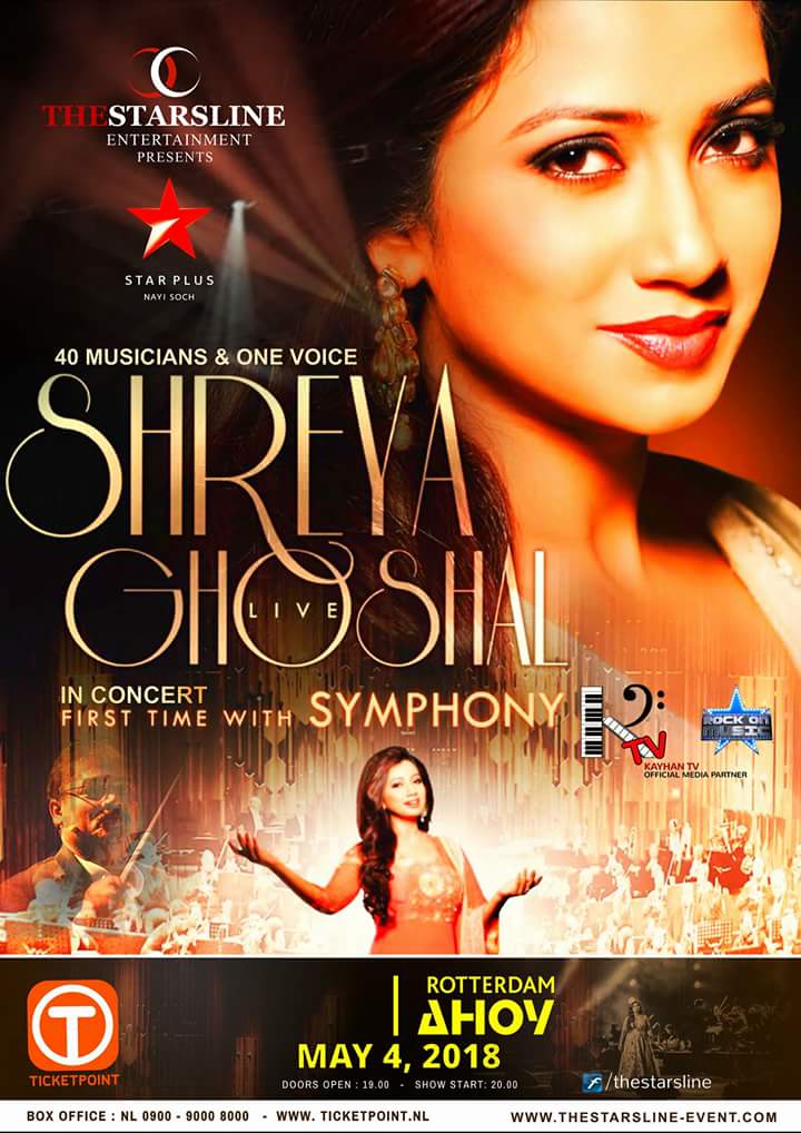 hardyghtora's tweet photo. The Nightingale of India @shreyaghoshal &amp; her whole melodic band safely reached in your city to perform tonight @rotterdamahoy !!😍😘
Yipeee..💃💃💃

Are you ready to witness one of the best concerts with symphony Orchestra!🎤🎼🎶🎹🎻🎺🎷🎸
#ShreyaGhoshal https://t.co/KpnZ5q2w2z