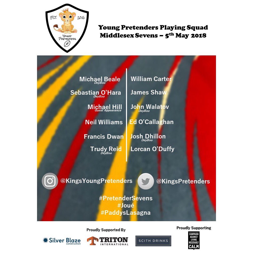 It’s <a href="/Middlesex7s/">Middlesex7s Festival</a> Time!

#Rugby #PretenderSevens #PaddysLasagna