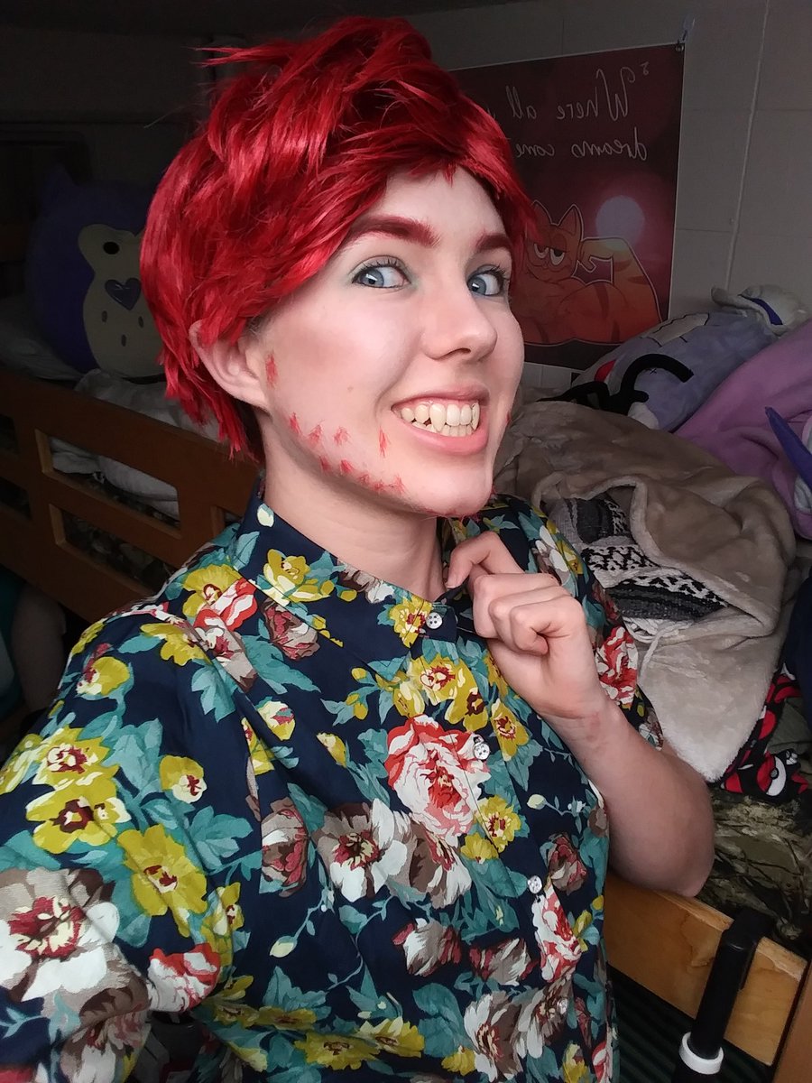 chaoticdense's tweet photo. Another OC cosplay! Im taking this scumbag to #ACen2018 lmao its gonna be lit

His name is Hop!
#ocmakeup #occosplay #originalcharacter https://t.co/FgPHIgiGUz