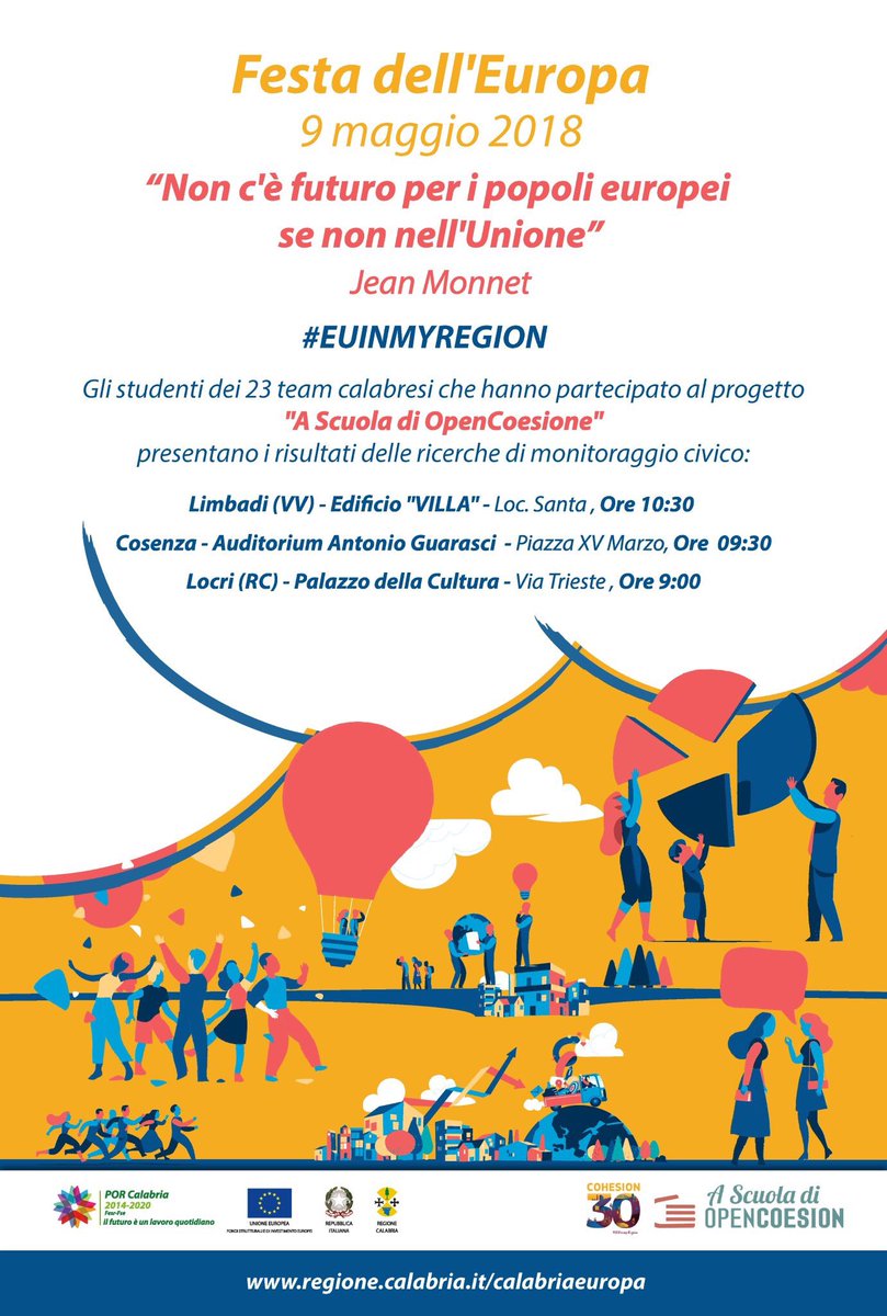 unionisourforce's tweet photo. •9 maggio 2018•
Evento finale, festa dell’Europa 
#ASOC1718 #EuinmyRegion #FestadellEuropa @PorCalabria @ASOC1716 https://t.co/1YdEp4GIPD