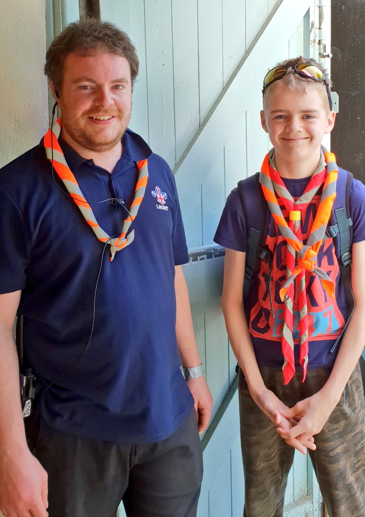 BathScouts's tweet photo. Beavers and Cubs are starting to arrive on site for #OnceUponACamp. In control are Camp Chief, Dan, and Assistant Camp Chief, James, who's shadowing Dan as part of #WearTheirNecker. We look forward to welcoming everyone! https://t.co/7CUnkDEnp2