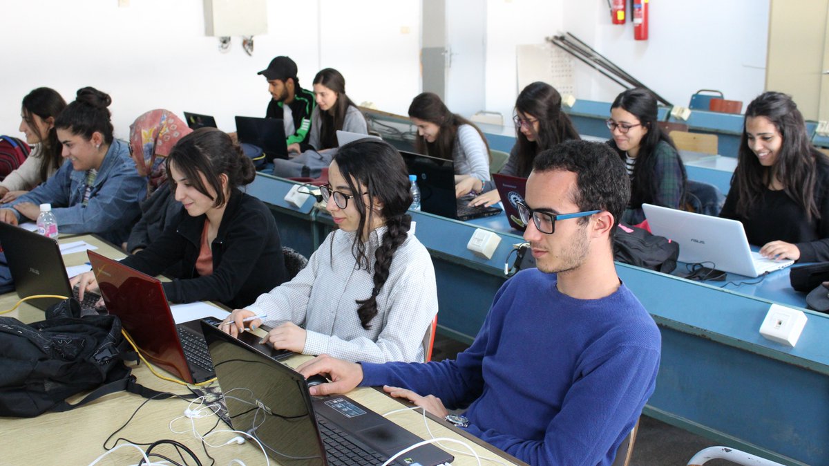HoussemDellai's tweet photo. Lots of technologies in yesterday's free training for CS students
With @NebrassLamouchi at #ENSIT (Engineering School in #Tunis)
#SpringBoot #Microservices #DevOps @VSTS @Docker https://t.co/Sb7YXlNzto