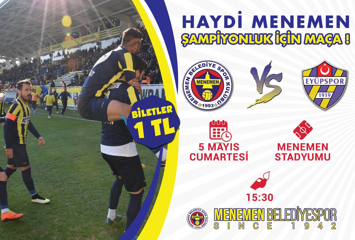 MenemenFK's tweet photo. #MenemeninMaçıVar

Haydi #MENEMEN
Şampiyonluk için bugün takımını yalnız bırakma!
Başka #MENEMENSPOR yok!

#Kenetlen
#SevdamızMenemenspor 
#FormanıGiyMaçaGel 
#SendeOradaOl
#TakımınıYalnızBırakma
#OseneBuSene
#Since1942 https://t.co/I2Kmu6UkkW