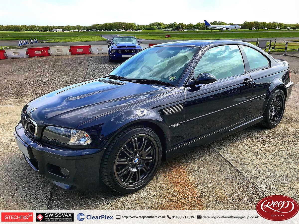 ReepSouthern's tweet photo. Always a future classic, the 2002 @BMW_UK E46 3.2-Litre M3 has been completed following paint correction and @SwissvaxUK - all ready for its new owner. #RenClassics https://t.co/19WLAAKEH4