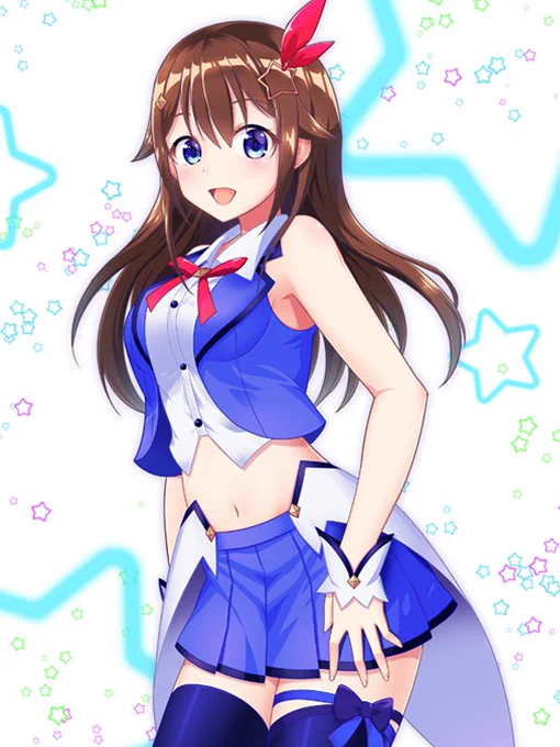 ときのそらの新衣装が可愛かったので、ささっと、描いちゃいました!
青色に深みが出て、星要素が多めなので夜の星空をイメージしたデザインっぽいですね。青いカラコン入れるだけでもすごく印象が変わったと思います。

#soraArt #ときのそら 