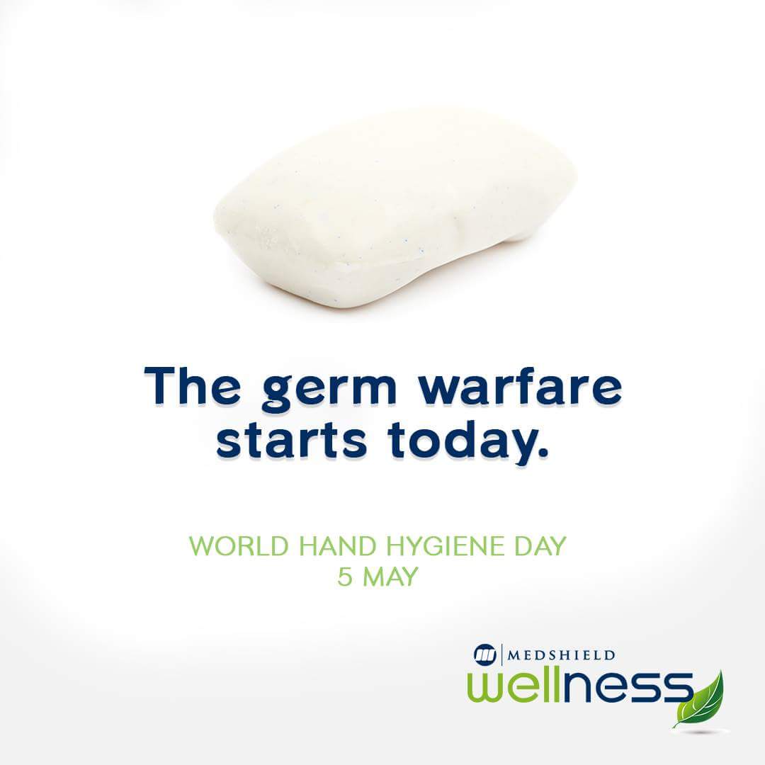 MedshieldSA's tweet photo. Today, it's #WorldHandHygeineDay. Let's get 'hygienic' as the germ warfare begins. #medshieldsa #medicalpaid #waytowellness https://t.co/sF2Qzw7OHw