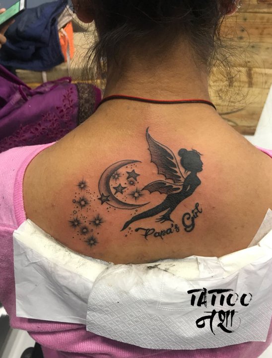 Tattoo uploaded by Tattoodo  Fairy tattoo by Cori Henderson CoriHenderson  fairytattoo fairytattoos fairy wings magic folklore fairytale color  leg neotraditional flower floral mushroom moon stars  Tattoodo