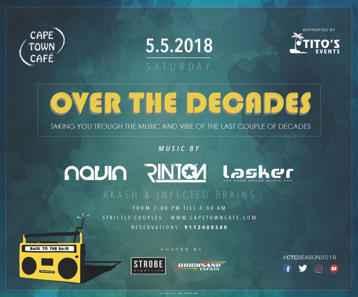 strobenightlife's tweet photo. Over The Decades tonight at Cape Town Café ft. some of the finest tunes by the finest DJs that have set the vibe over the last few decades! https://t.co/qpeNtPB6Y0
