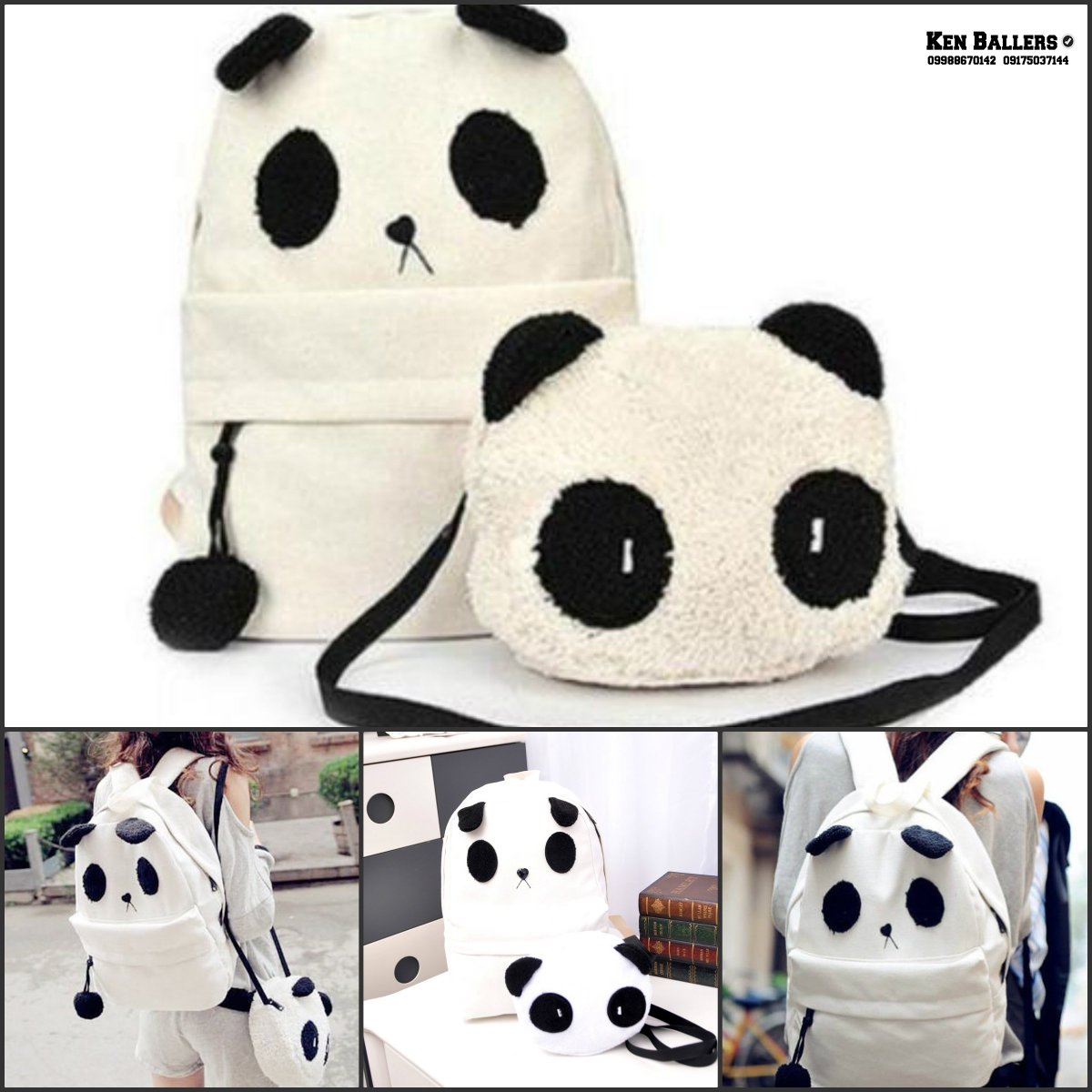 KenBallers_KB's tweet image. Yung someone mo na favorite niya si Panda,Kaya mo ba siyang Regaluhan Nito?🤔👍
Panda Backpack with Slingbag Available!
FREE Delivery Nationwide Door to Door
#PandaDesign
#CutePanda
#FluppyPanda
#Backpack
#Slingbag
#WhiteBlack
#KENBALLERSSHOP