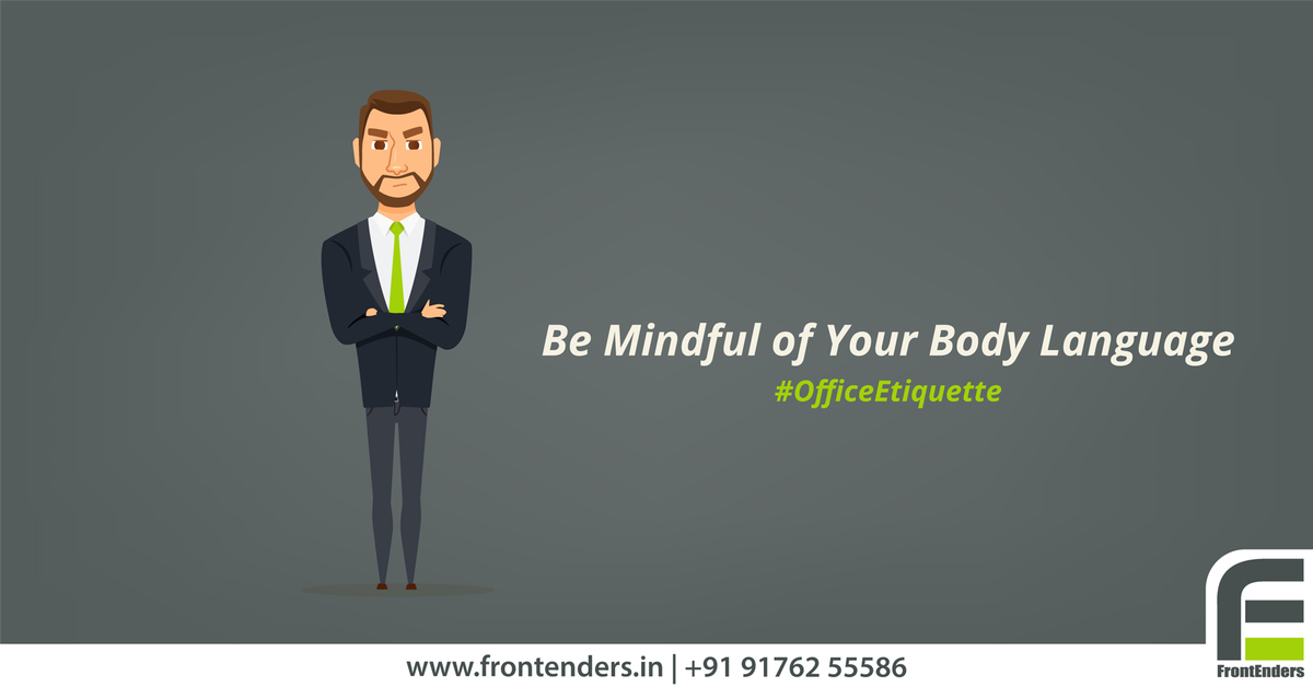 FrontEnders1's tweet photo. #BodyLanguage is a main #influencer in the work place. Talking to colleagues with your arms crossed and without making eye contact could be perceived as being rude. Follow us for #interestingtips.

#OfficeEtiquette https://t.co/sVfaxykyME