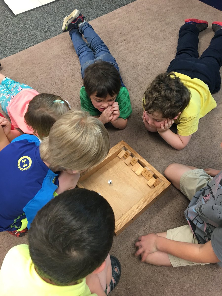 MBHildebrand's tweet photo. 1st Annual Shut the Box Tournament in first grade at @PelicanElemSDR to show off our math fluency using Shut the Box game boards made by Woods II students at our local high school! #TheHodagWay #community https://t.co/AmbA2ADkGi