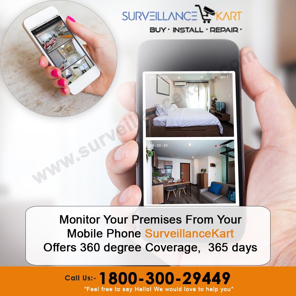 SurveillanceK's tweet image. #Surveillancekart #CCTVCamera #360DegreeCamera
Monitor your Premises From Your Mobile Phone
SurveillanceKart Offers 360 Degree Coverage, 365 Days
Visit : surveillancekart.com Toll Free : 1800-300-29449