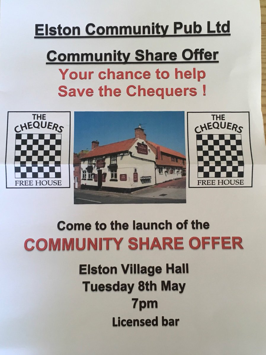 You can’t buy happiness, but you can buy a pub, and that’s almost the same thing. Make sure you come and have your chance to bring a little happiness back into your life, donations welcome or buy yourself a share. Happiness should be shared #communitypub #savethechequers #elston