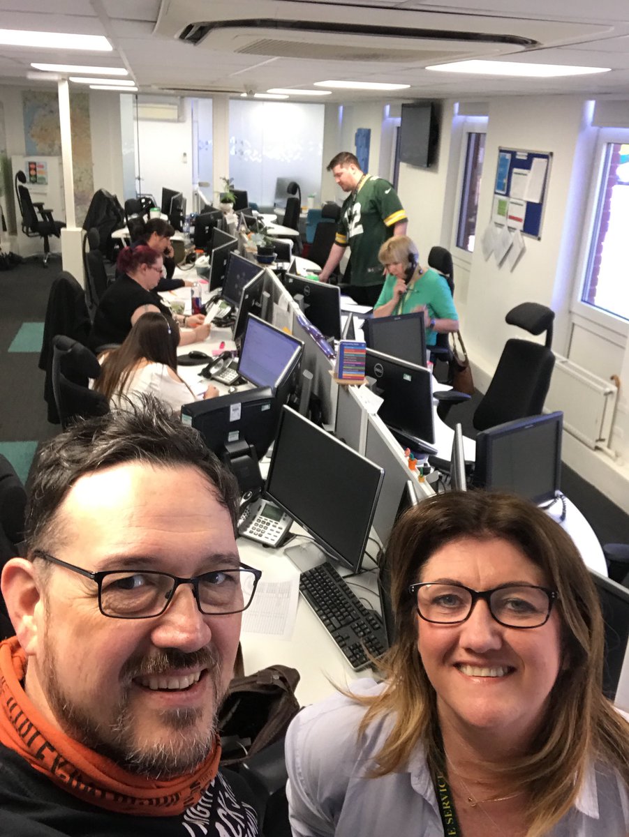 NWAmb_PTSSam's tweet photo. System Upgrade is going well @Tony_Lam63 directing things #Lancashire #GoPTS Control and Contact Centre Teams working hard for all our patients and crews out on the road #teamworkmakesthedreamwork https://t.co/rmHOTdQI4P
