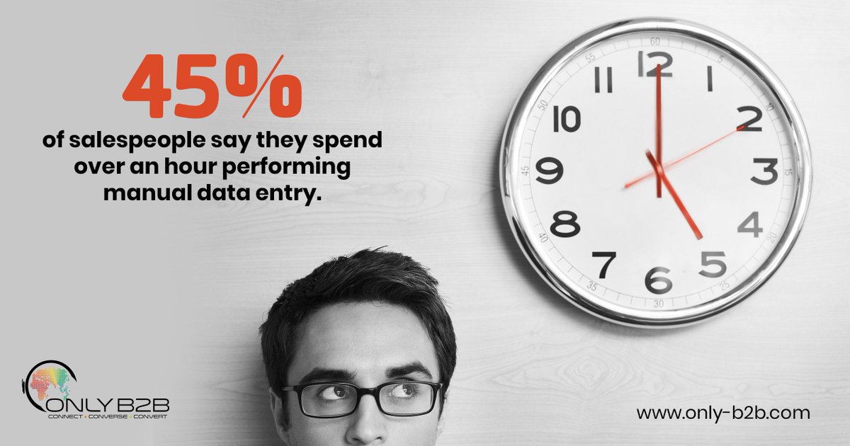 vikas1bhatt's tweet image. 45% of salespeople say they spend over an hour performing manual data entry. @HubSpot
#ManualDataEntry #SalesPeople #InboundMarketing #B2B #LeadGen #DemandGen