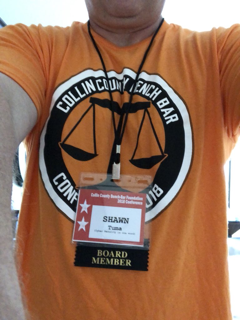 shawnetuma's tweet photo. Looking forward to a great day for #TeamTrafficCone at the Collin County Bench Bar Conference! #ccbb2018 https://t.co/d2qP6KfxZw
