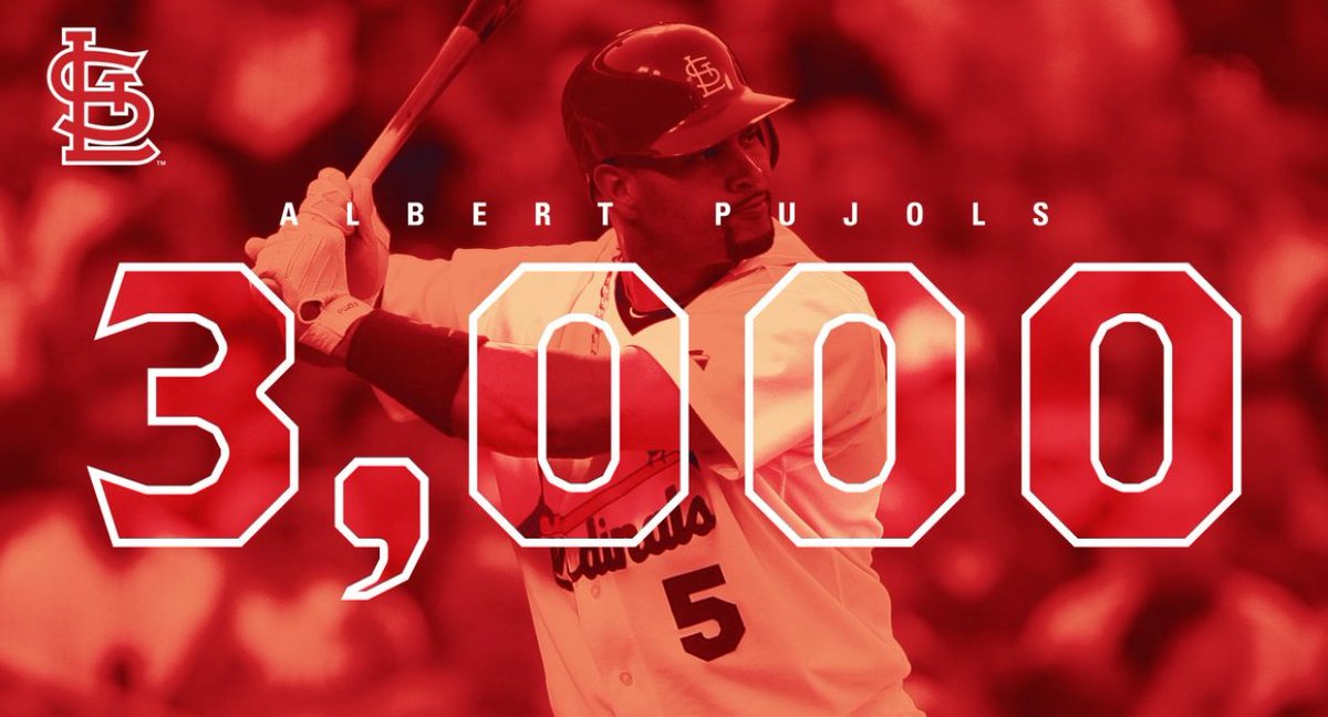 MsMichelleYoung's tweet photo. Cried the day @PujolsFive signed with the @angels (mostly sadness). So happy he collected his 3000 hit ! #siralbert always ! #cardinalnation https://t.co/xcea3FaAWN