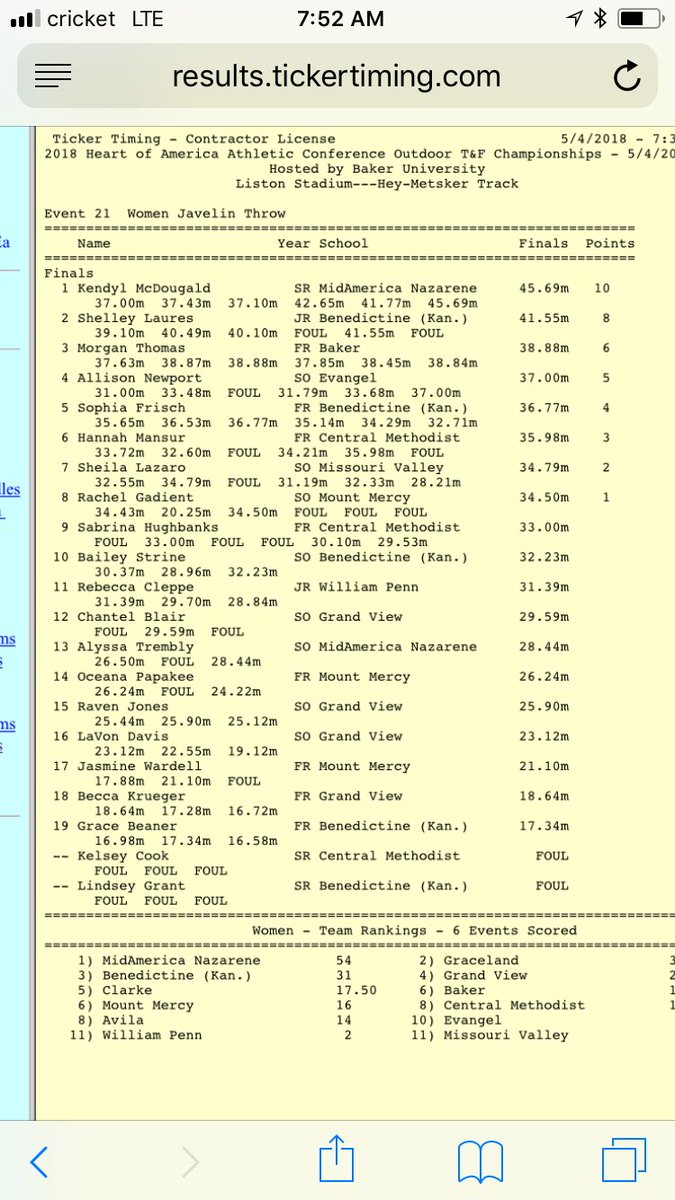Moval_TF's tweet photo. Sheila Lazaro took 7th for the Vikings  in the Javelin! https://t.co/l30kyhyMeN