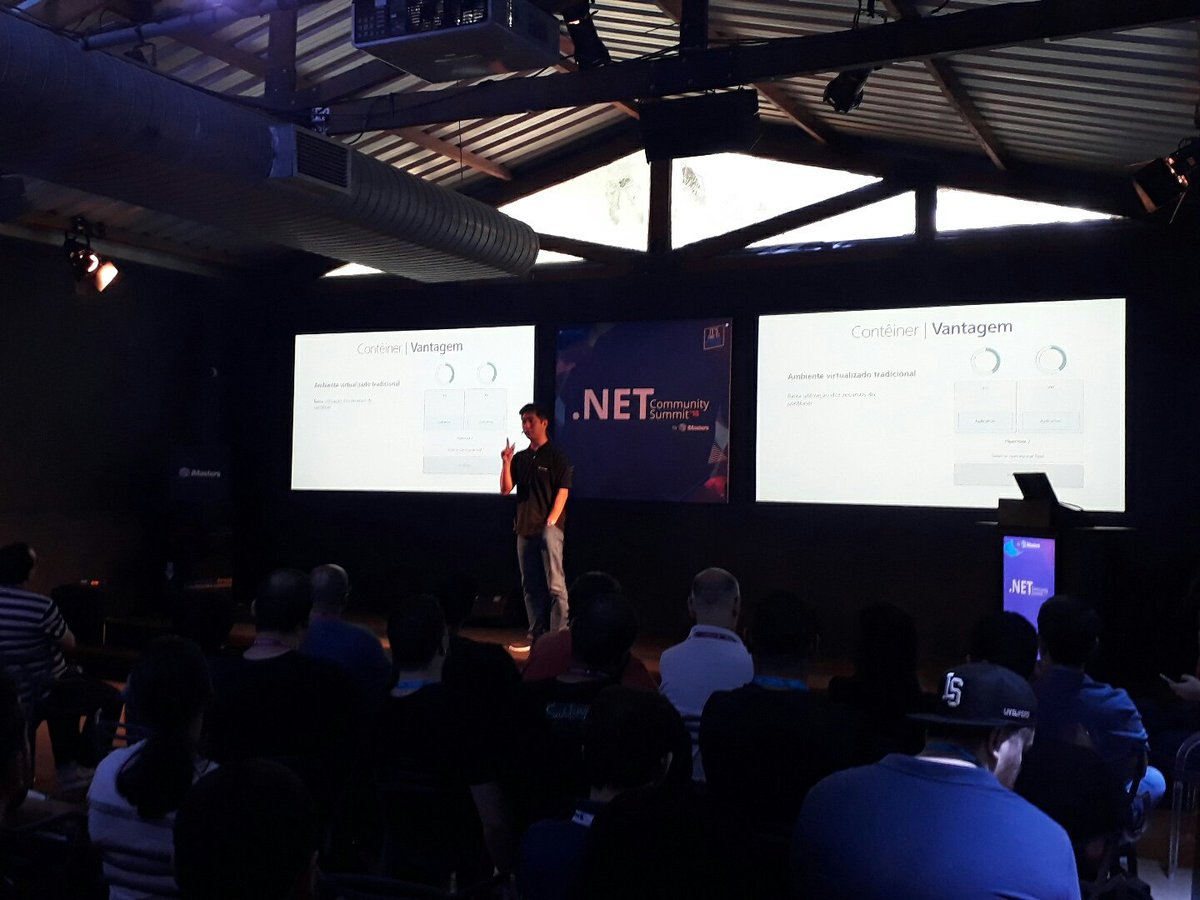 iMasters's tweet image. @fabiohara falando sobre containers no azure #dotnetsummit
