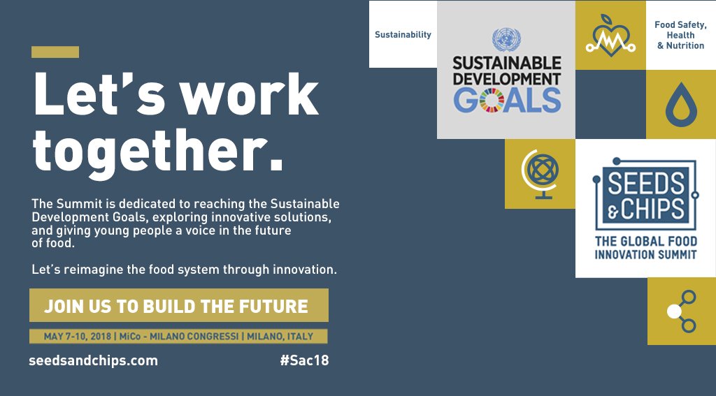 SEEDSandCHIPS's tweet photo. The Summit is dedicated to reaching the #SDGs , exploring innovative   solutions, and giving young people a voice in the #FutureOfFood !
Come make your voice heard! Join us! https://t.co/LOsZvs4qLO  #SaC18 #FoodInnovation #Sustainability #ClimateChange https://t.co/sjVxYZoPjA