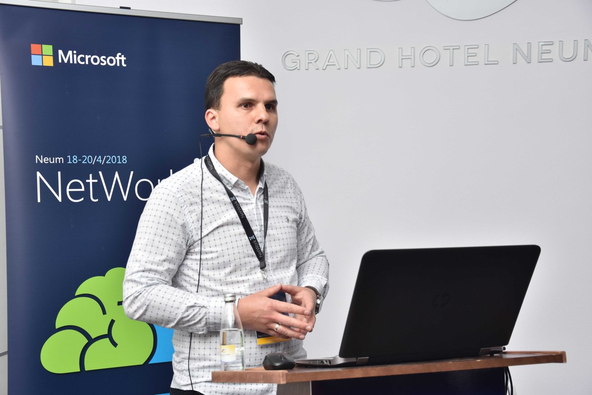 networkbih's tweet photo. Dalibor Krstić iz @LanacoCompany koja je i ove godine podržala #MSNetwork8 konferenciju. Hvala i nadamo se da se družimo i naredne godine. #MakeITcLoud https://t.co/1aOn5AbjsG