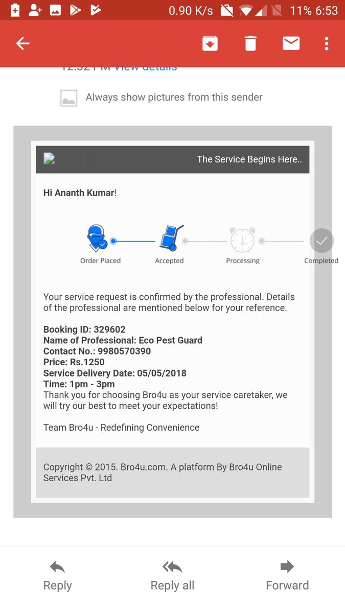 ananth_9106's tweet photo. @Bro4uOfficial worst ever , don't ever go for them.
Without my consent they bumped up price yet they are arrogantly disconnected my call to them.
In the email it clearly says it is same price.
@BlrCityPolice whom should I contact for same? https://t.co/hKRvP6YYtE