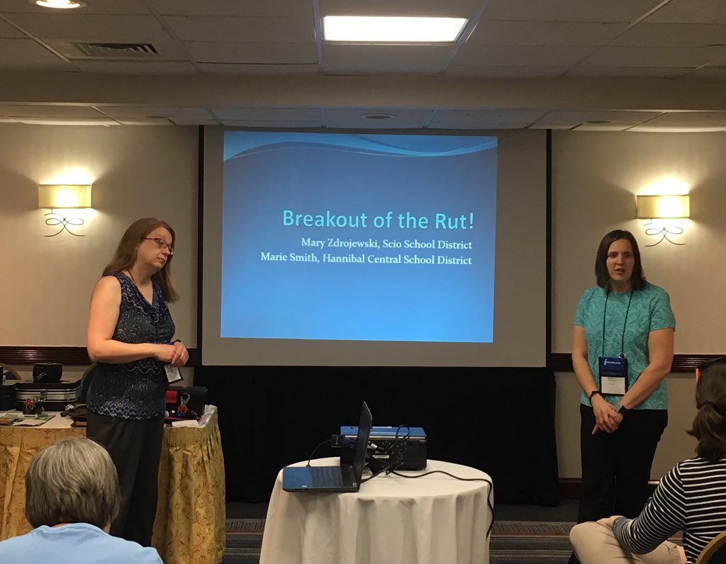oswegosls's tweet photo. Proud of our very own Marie Smith presenting with @MaryZdrojewski at #ssl2018. Way to #LeadOutLoud! @Hannibalcsd #LakeEffectLibraries https://t.co/xViPJXZb1H