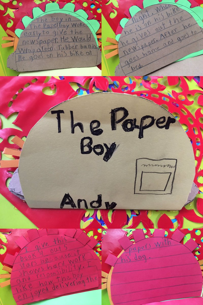 4MichelleMartin's tweet photo. Let's TACO 'bout BOOKS! ๐ฎ๐
Inside the tacos, students wrote a summary, about the theme, a book review/recommendation and drew a picture of an important or favorite part of their book! ๐ #SecondGradeReaders #WritingAboutBooks #BookTalk https://t.co/y8GPh2p9nn