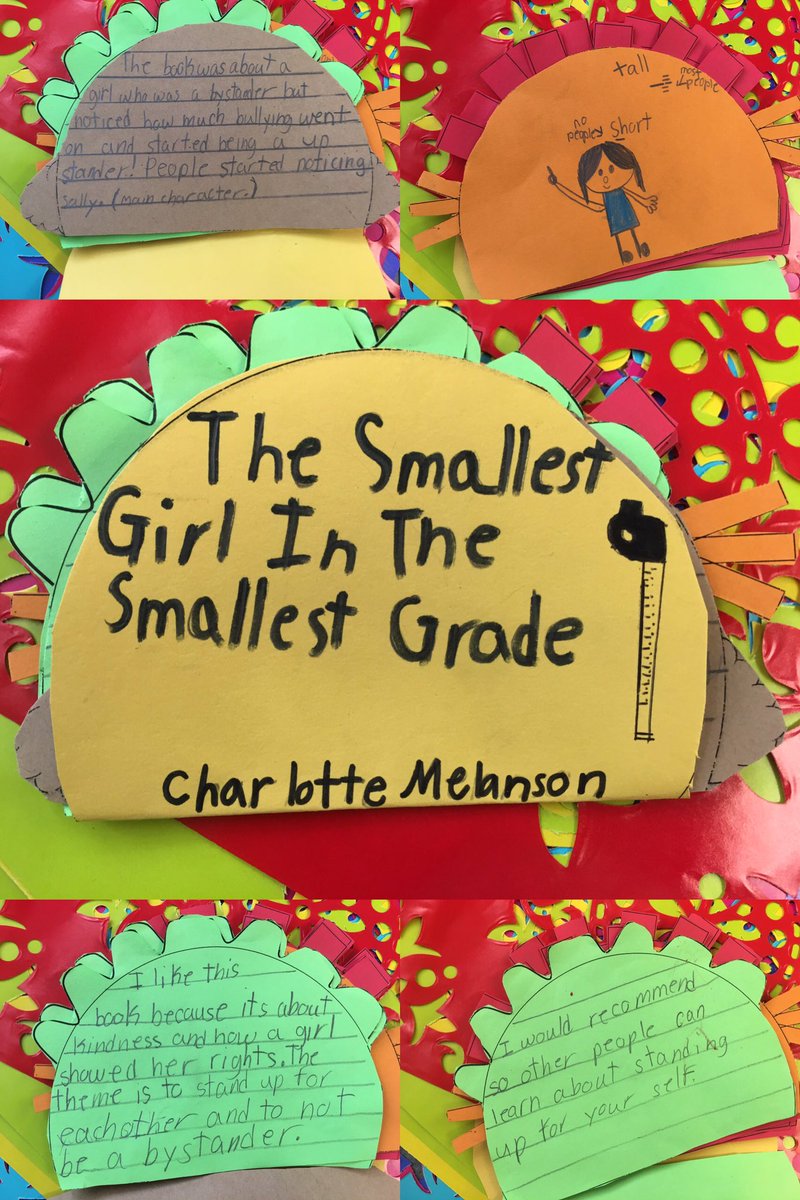 4MichelleMartin's tweet photo. Let's TACO 'bout BOOKS! ๐ฎ๐
Inside the tacos, students wrote a summary, about the theme, a book review/recommendation and drew a picture of an important or favorite part of their book! ๐ #SecondGradeReaders #WritingAboutBooks #BookTalk https://t.co/y8GPh2p9nn
