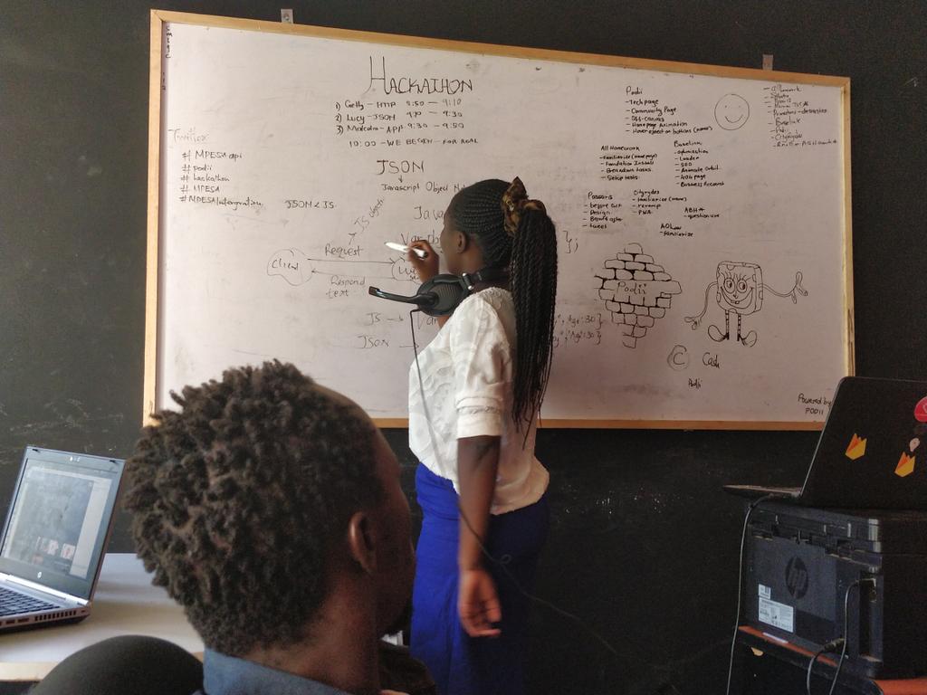 podiihq's tweet photo. Speaker #1 today in the #hackathonkisumu we had
@lue_mise here at the podii offices
#MPESAintergration
#MPESAapi
#MPESA
#podii https://t.co/9h6paf0PrH