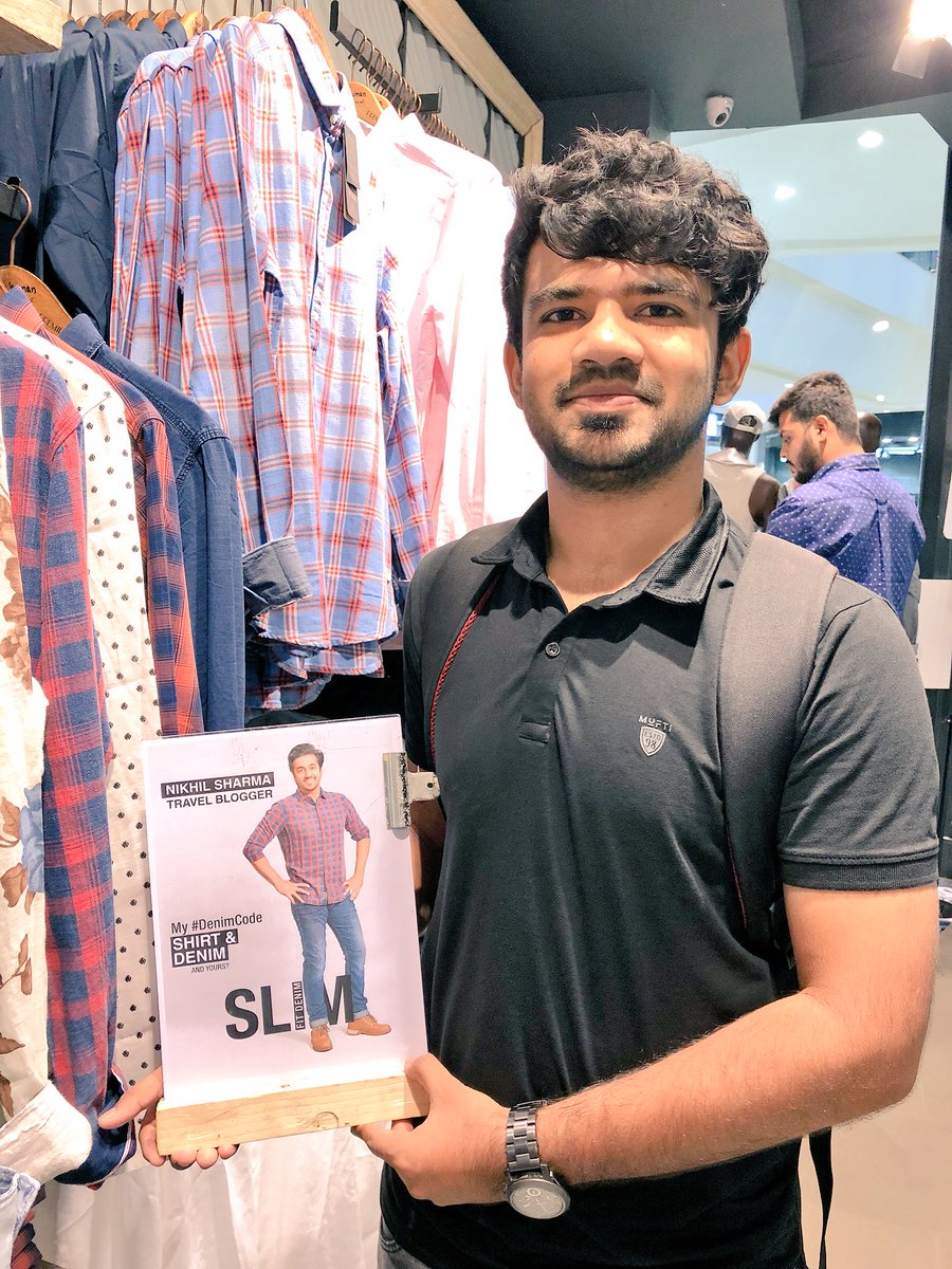 tejaskofficial's tweet photo. See what I found at @bebeinghuman, our beloved @emNikhil sir poster. Loved the new collection and My #DenimCode Campaign.. https://t.co/BI7MyCxfr7