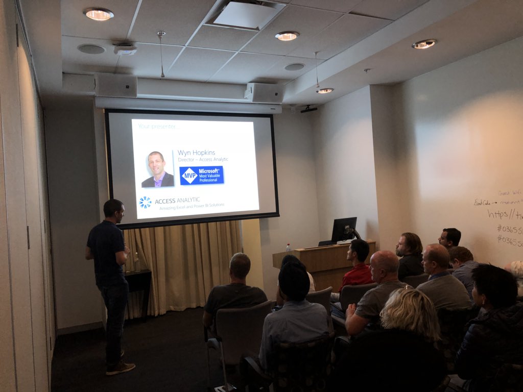 hadwinfung's tweet photo. @wynhopkins sharing our some of his best kept secrets with Excel &amp; PowerBI to #o365SatPer18 crowd of fully packed room. #PerthSPUG #o365Sat18 https://t.co/6RkK5wxU2Y