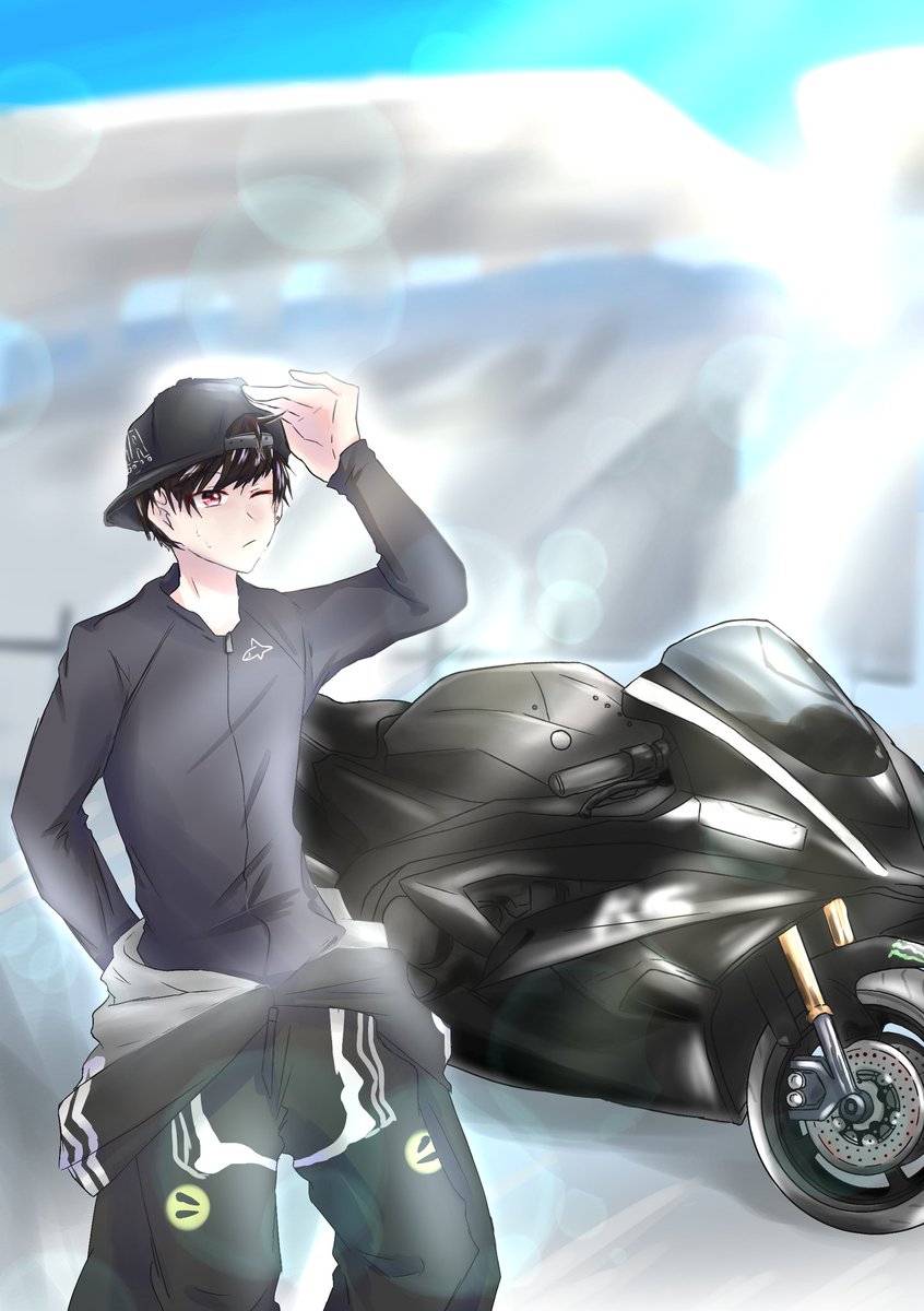 ルイ A Twitter バイク かな バイクよく分かんないけど怪我しない程度に頑張ってください 背景が離脱してるけどみやゆうさん描きました