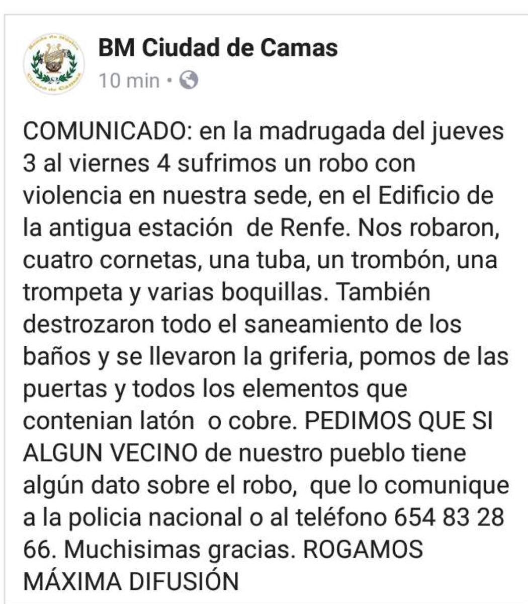 BandaCamas's tweet photo. Rogamos maxima difusion. Gracias https://t.co/tEoGASzm3p