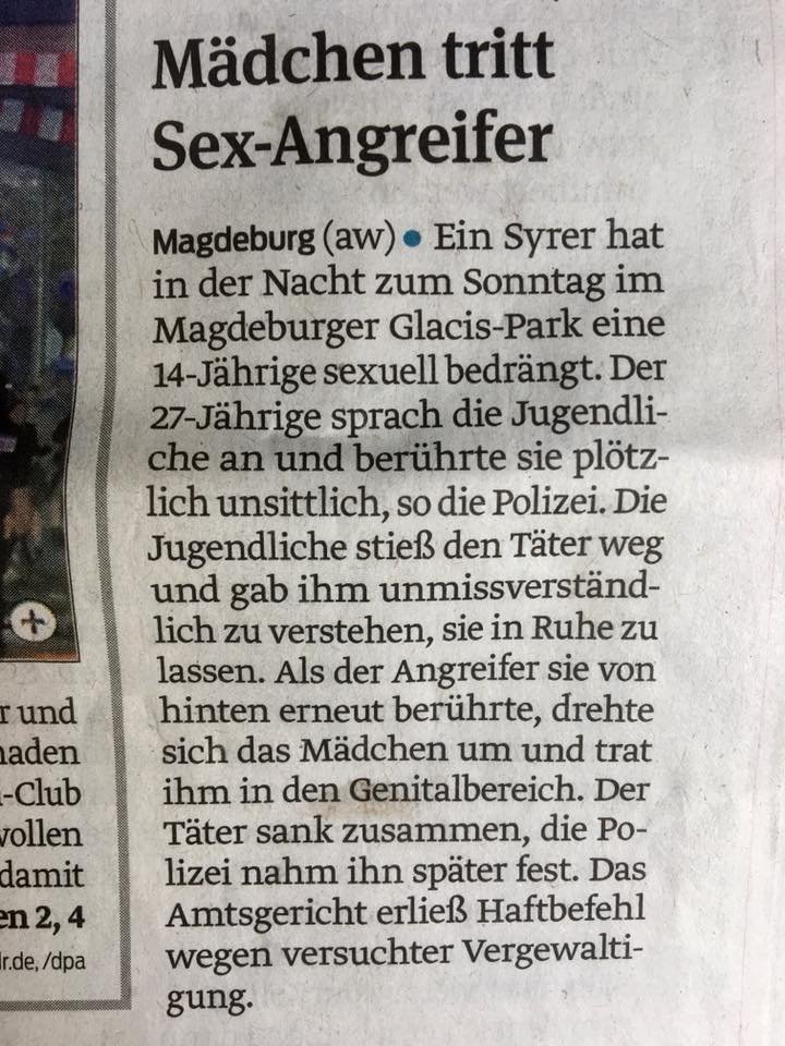 Saerdnaya's tweet photo. In Magdeburg gibt es Bein- und nicht Armlänge! ***** https://t.co/Lbwpp5sZa3