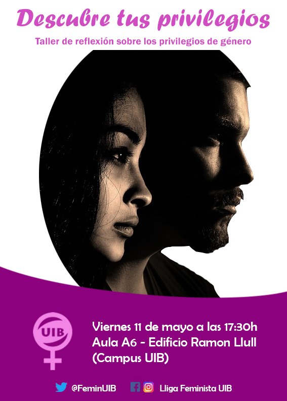 FeminUIB's tweet photo. Taller MIXTO "Descubre tus privilegios", el próximo viernes 11 https://t.co/ytHUYnxcLg