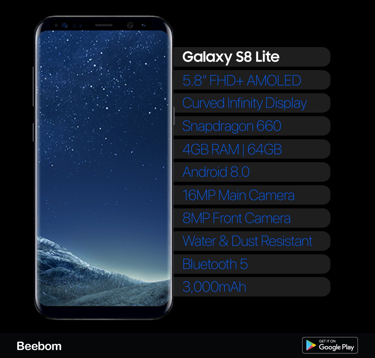 beebomco's tweet photo. Samsung Galaxy S8 Lite has been certified on TENAA.
Here are the specs.
#GalaxyS8 #S8 #GalaxyS8Lite #S8Lite https://t.co/a4l4OUmX1d