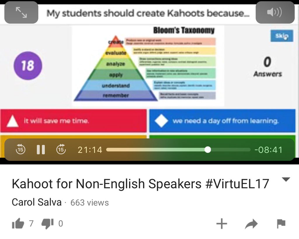 DrCarolSalva's tweet photo. #ELLProTip: Newcomers Ts can use #Kahoot for way more than a review game ๐ https://t.co/mJxBEmLkyC
โ๏ธout this #VirtuEL17 breakout session ICYMI! We do SO much w #kahoot in my #ESL #ELD class! ๐๐ฒ #Techfugees #tech4els
#SIFE #ellchat @highlandmom @NataleeWales @Jeff__Darling https://t.co/dkVwcEmRzD