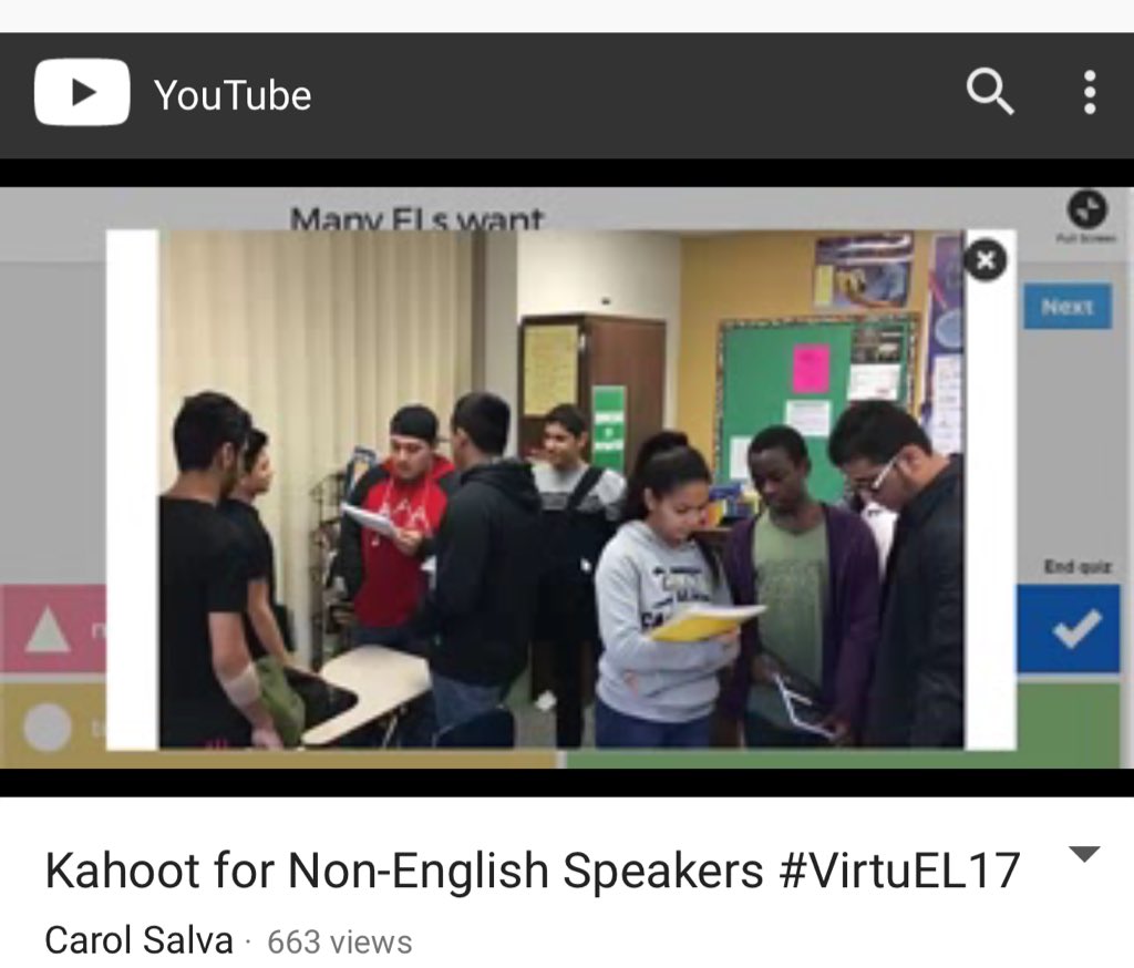 DrCarolSalva's tweet photo. #ELLProTip: Newcomers Ts can use #Kahoot for way more than a review game ๐ https://t.co/mJxBEmLkyC
โ๏ธout this #VirtuEL17 breakout session ICYMI! We do SO much w #kahoot in my #ESL #ELD class! ๐๐ฒ #Techfugees #tech4els
#SIFE #ellchat @highlandmom @NataleeWales @Jeff__Darling https://t.co/dkVwcEmRzD