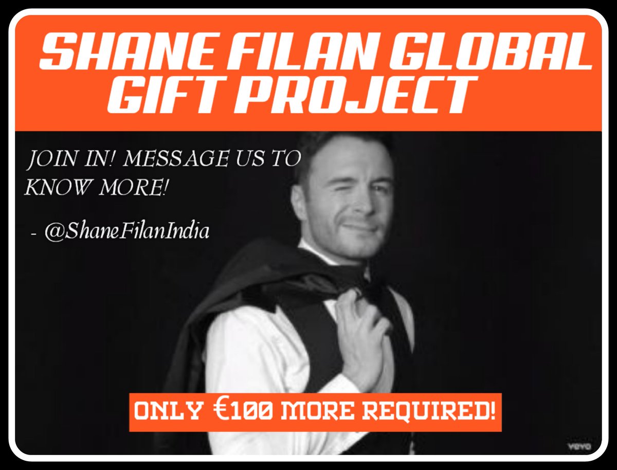 ShaneFilanIndia's tweet photo. ๐ฃATTENTION #SHQUAD!
Please join us in the #ShaneFilanBirthdayProject!
Only 100 Euros more to go!
Please Contribute and Share!โโโ
Message us to know about the gift and modes of payment!๐โค
RT!โโโ https://t.co/7TJ44sJuo6