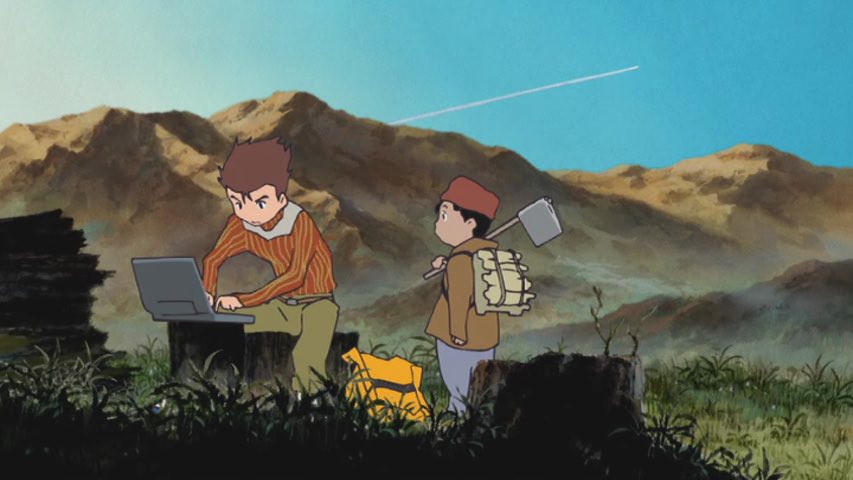 TamerTheory's tweet photo. Going to be updating this account more now. Otherwise it’s a waste, everyone spot Ryo in the final #DigimonTri movie? Same turtleneck, same mountains, it’s got to be him. Not sure of the other two digivice wielders, unless Cody has gained a lot of weight... https://t.co/rFbGTKOcfl
