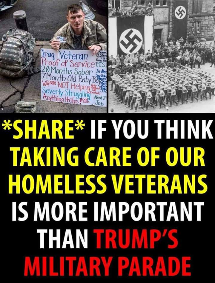 DebbieDoesTwitt's tweet photo. Dictators have military parades. Shame on Congress for wasting tens of millions of dollars on this. 

#NoMilitaryParade 
#SaturdayMorning 
#VetsResist https://t.co/FxloPbF4pO